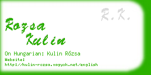 rozsa kulin business card